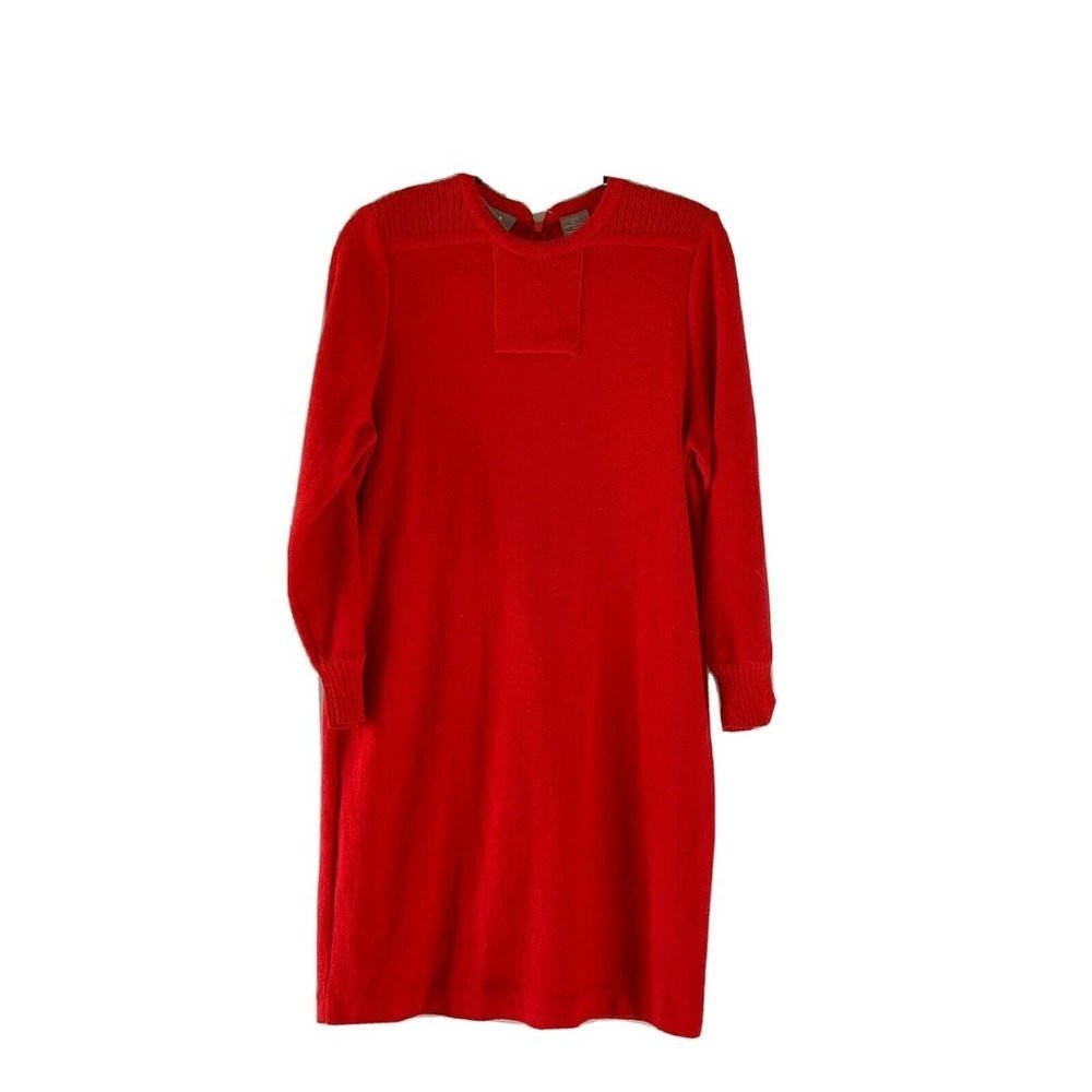 90s Liz Claiborne Knit Sweater Shift Dress Red‎